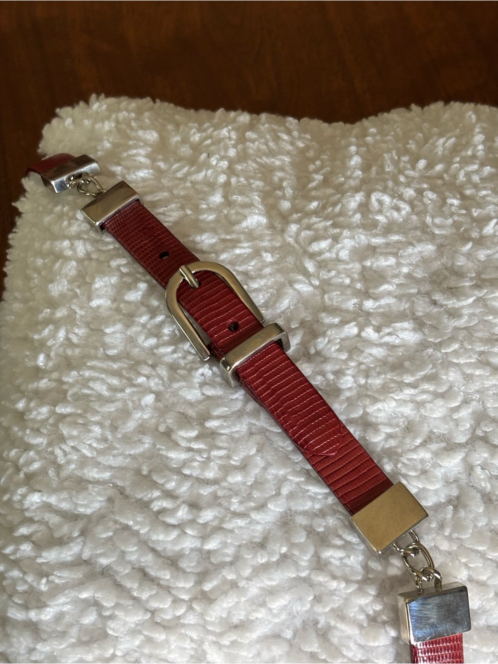 Talbots Genuine Red Leather Belt